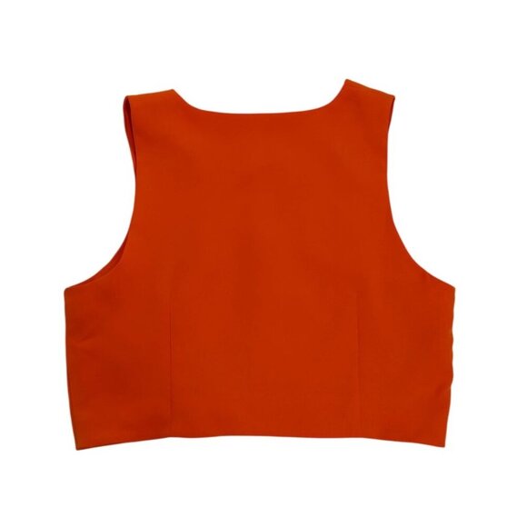 Love Tree Womens Orange Button-Up Vest Size Large With Extra Button. NWT - Picture 2 of 6